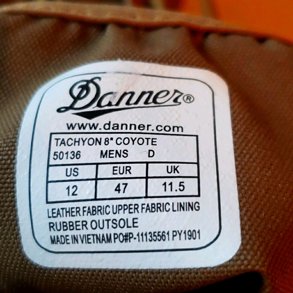 Danner Tachyon 8" Coyote Size 12
